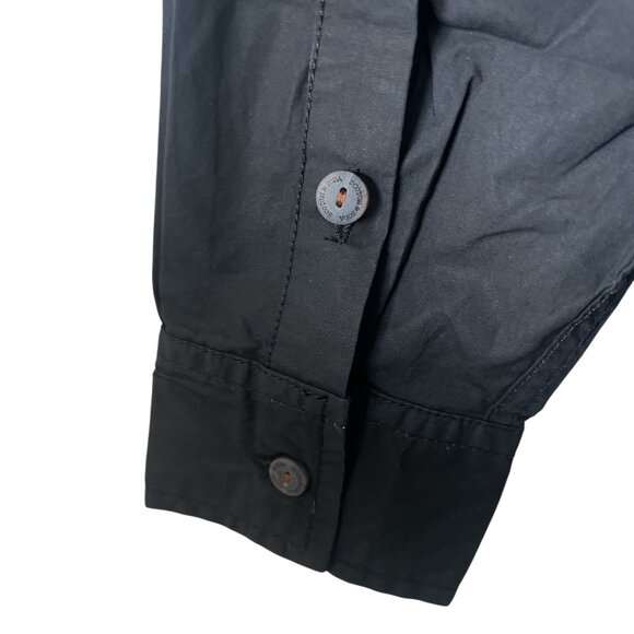 NWT Men’s Scotch & Soda Black Cotton Button Up Front Pockets Poplin Shirt Large - Picture 6 of 12